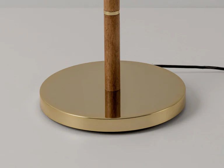 Houseof Wooden and Brass Disk Floor Lamp