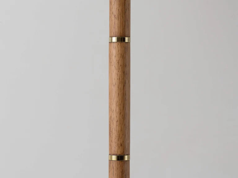 Houseof Wooden and Brass Disk Floor Lamp