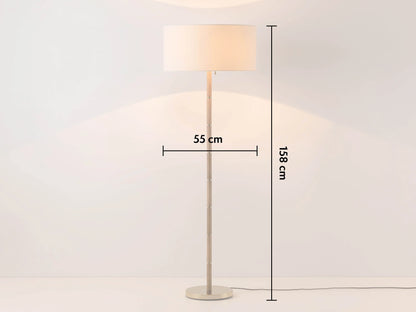 Houseof Wooden and Brass Disk Floor Lamp