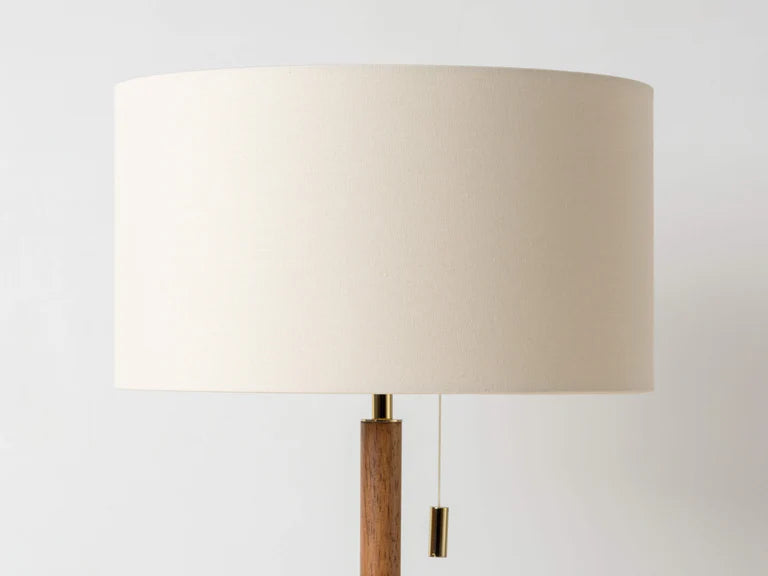 Houseof Wooden and Brass Disk Table Lamp