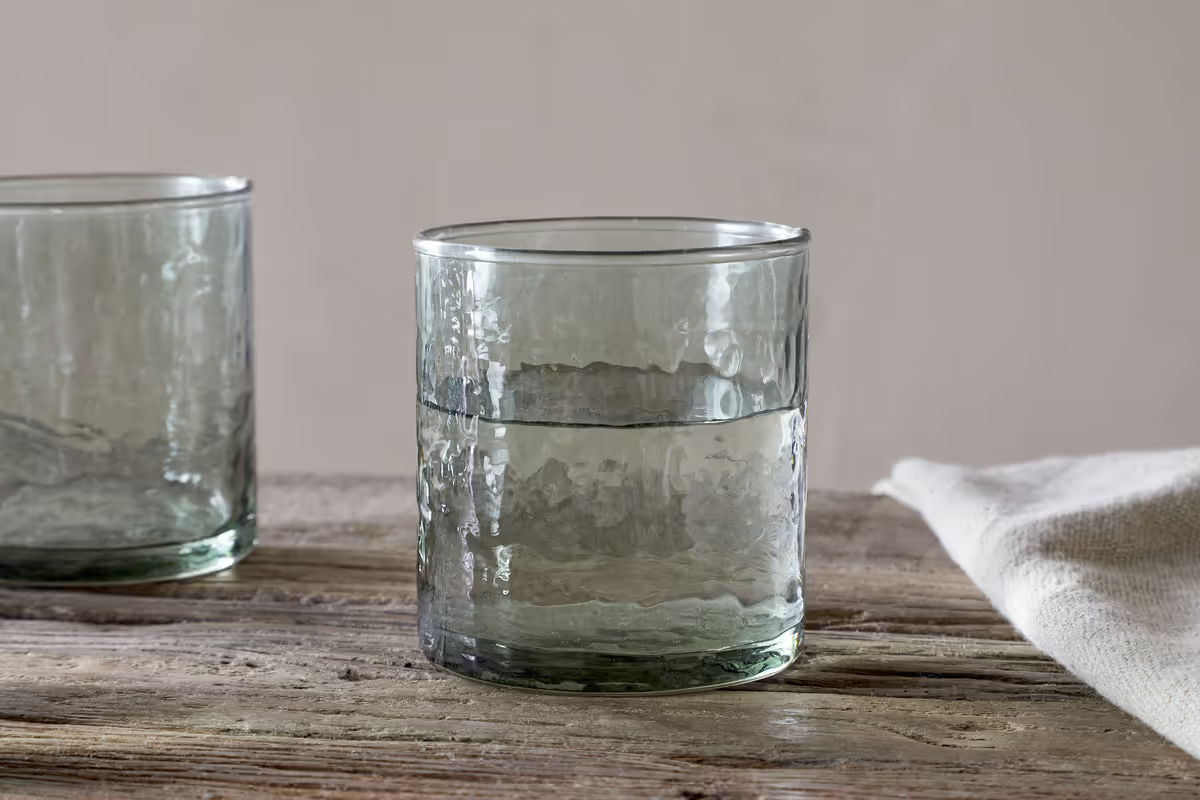 Nkuku - Yala Hammered Tumbler - Sage Green (Set of 4)
