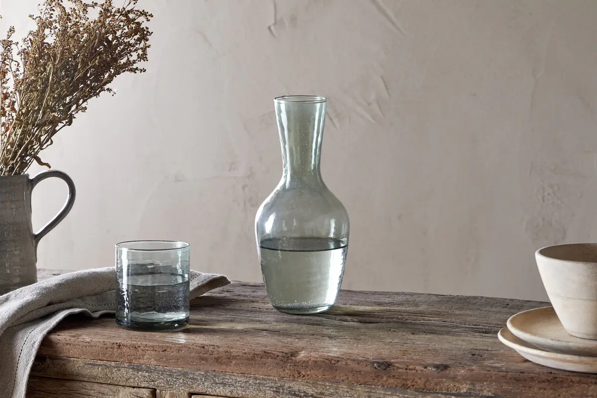 Nkuku - Yala Hammered Jug - Sage Green