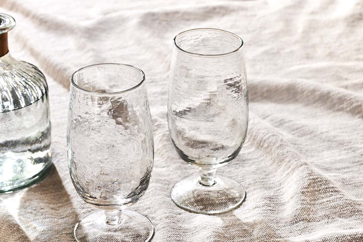 Nkuku - Yala Hammered Glass - Clear (Set of 4)