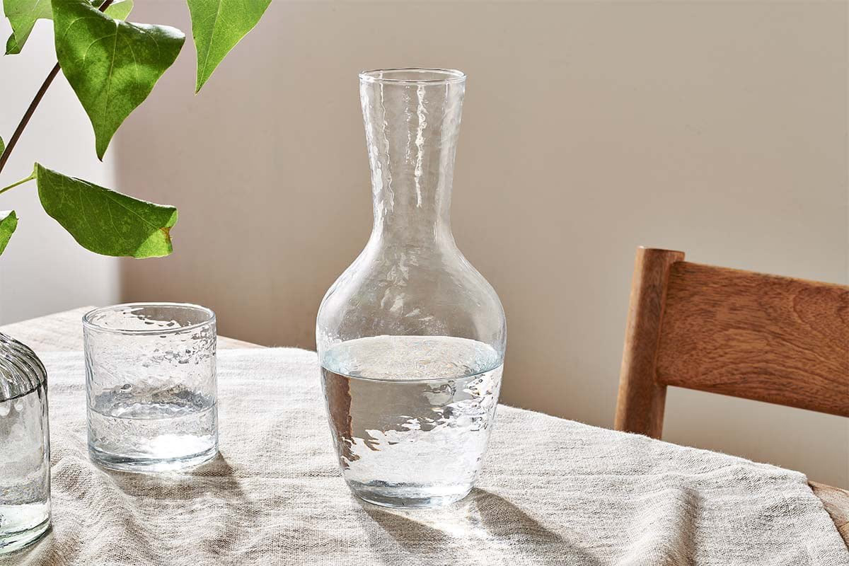 Nkuku - Yala Hammered Jug - Clear Glass