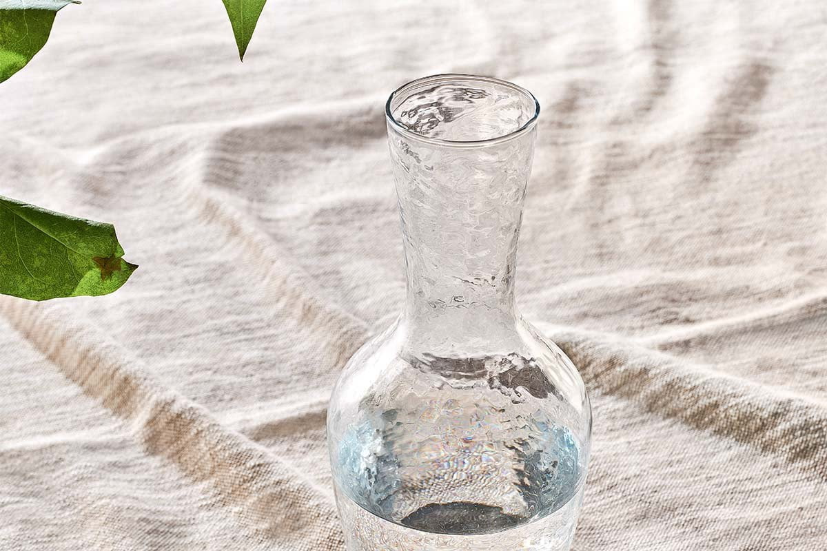 Nkuku - Yala Hammered Jug - Clear Glass