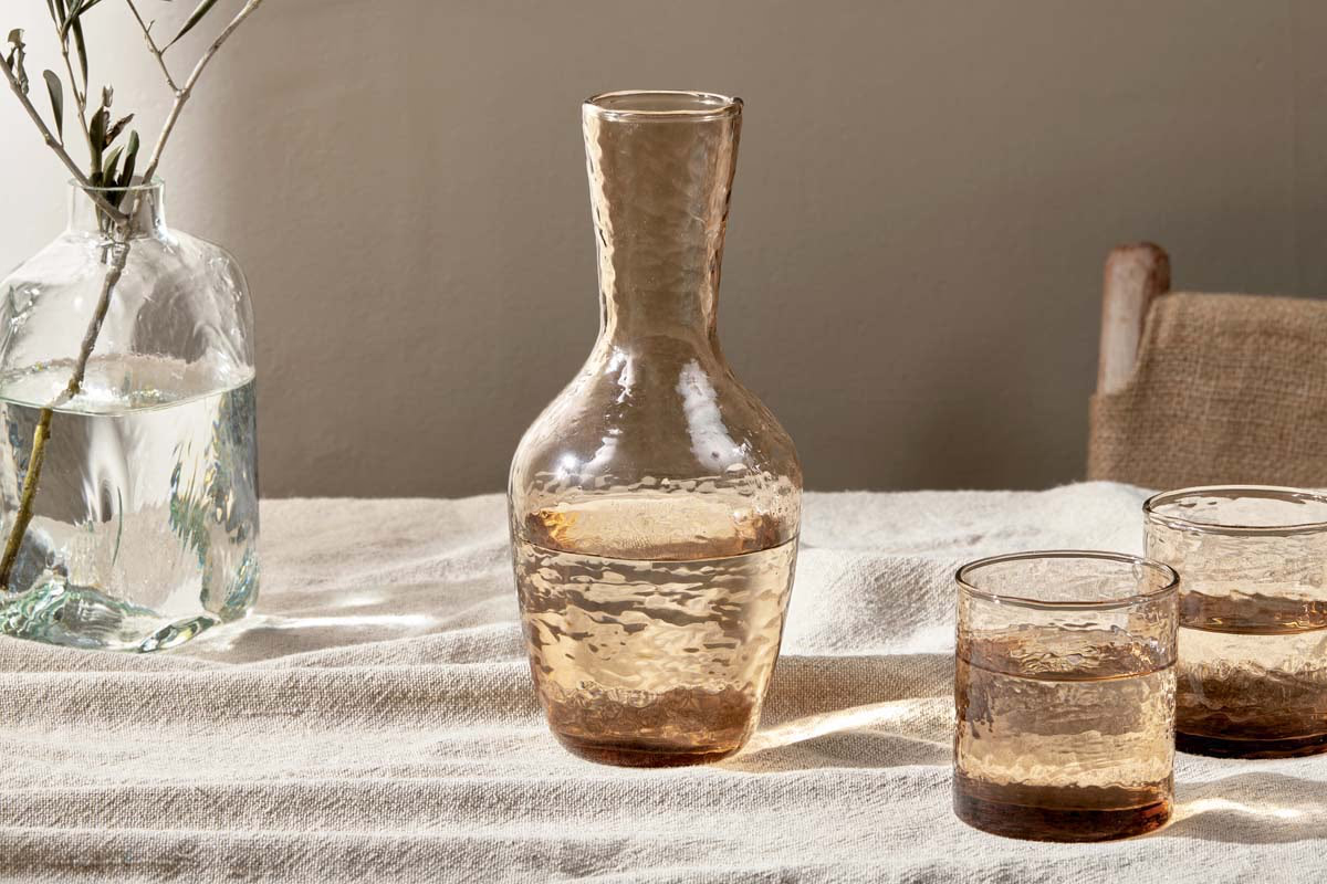 Nkuku - Yala Hammered Jug - Dusty Terracotta
