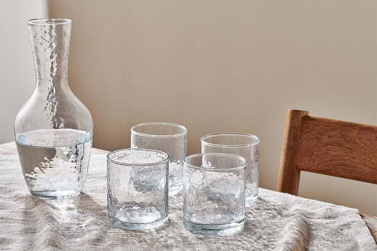 Nkuku - Yala Hammered Tumbler - Clear Glass (Set of 4)