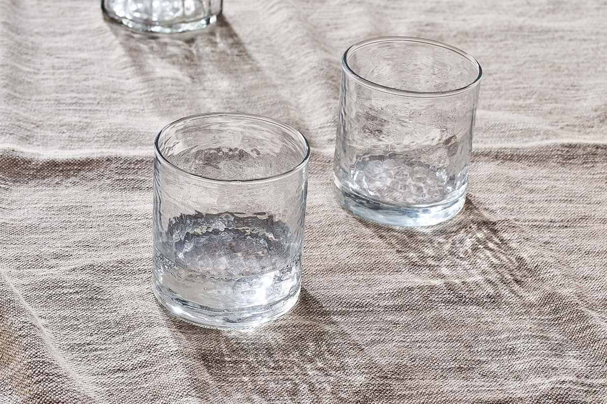 Nkuku - Yala Hammered Tumbler - Clear Glass (Set of 4)