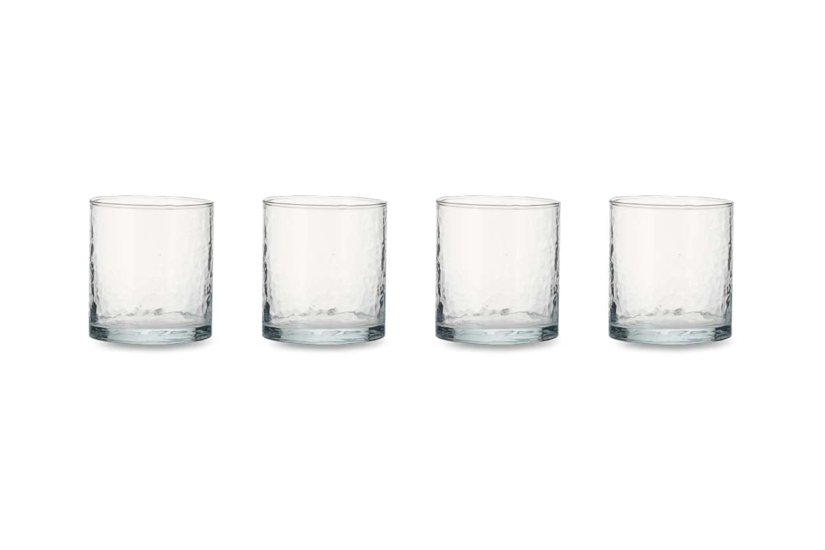 Nkuku - Yala Hammered Tumbler - Clear Glass (Set of 4)