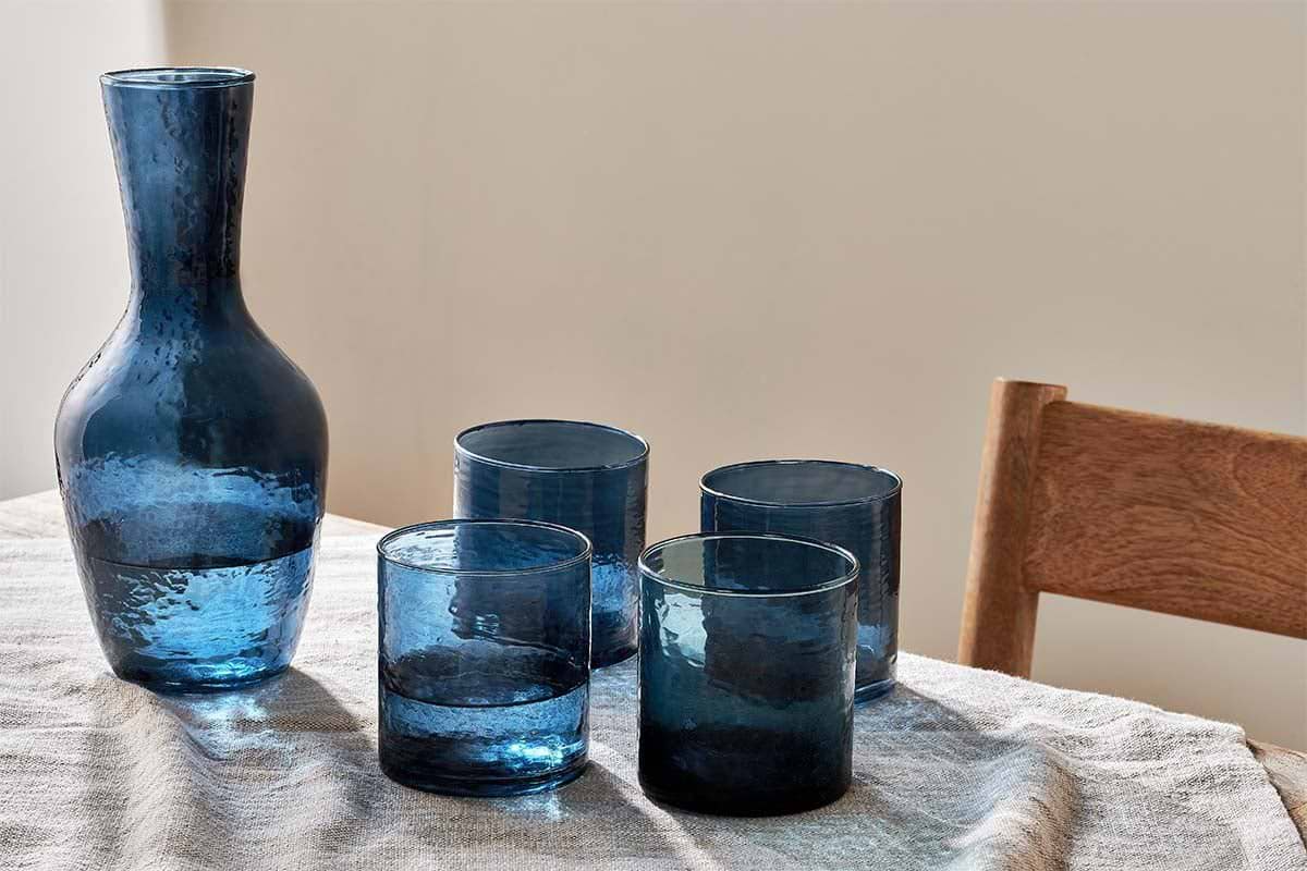 Nkuku - Yala Hammered Tumbler - Indigo (Set of 4)
