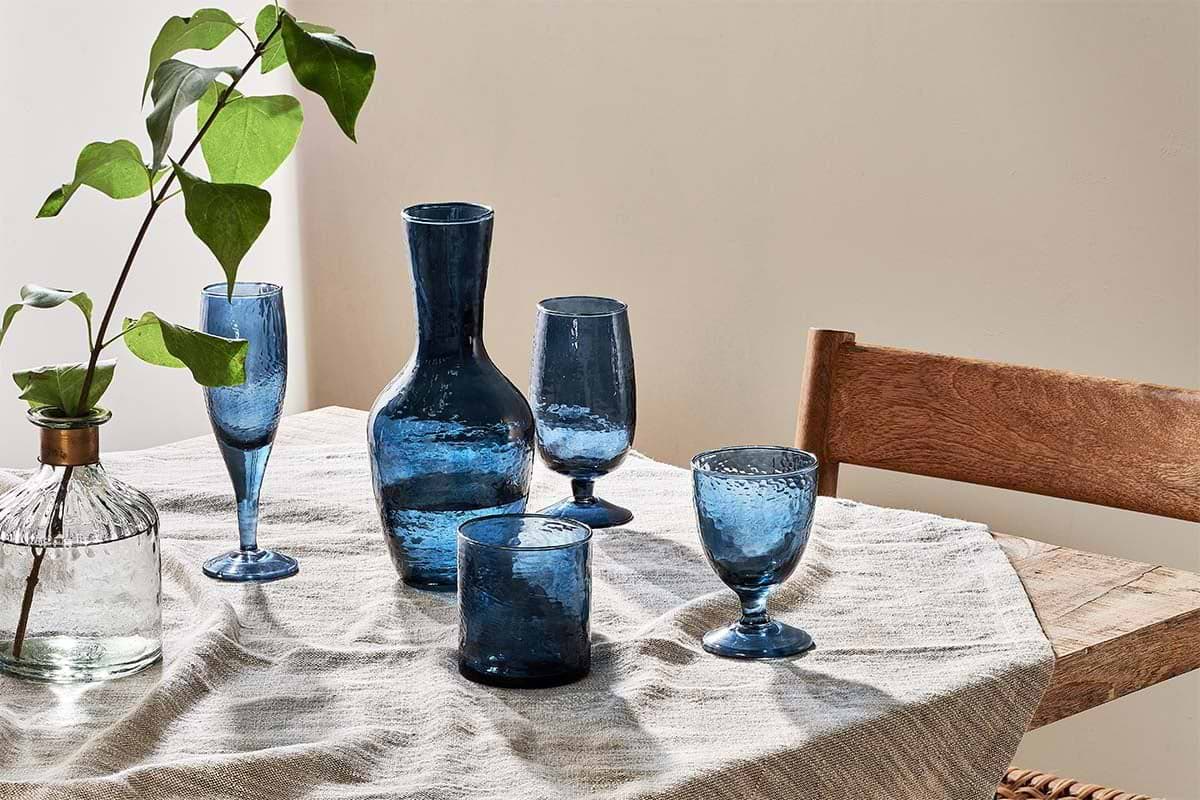 Nkuku - Yala Hammered Tumbler - Indigo (Set of 4)