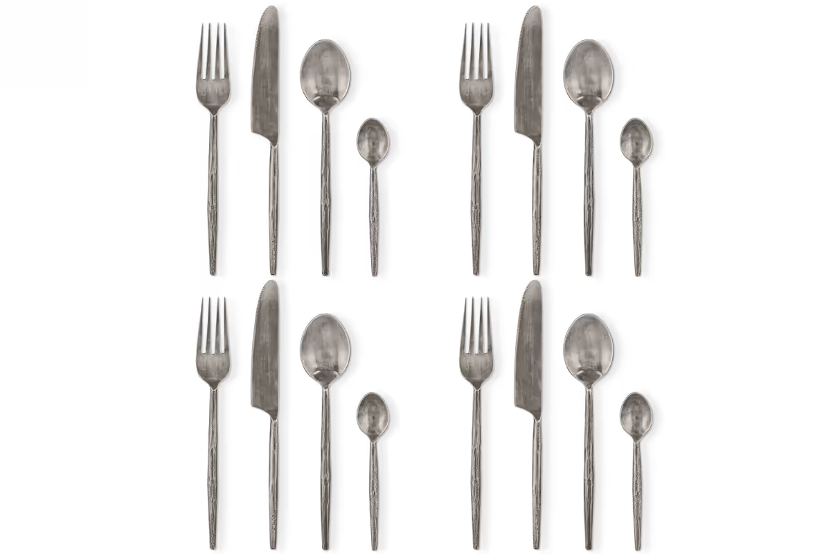 Nkuku - Yani Cutlery Set - Matt Black (Set of 16)