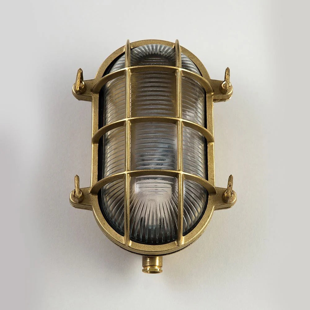 Old School Electric Oval Bulkhead - Large - Brass