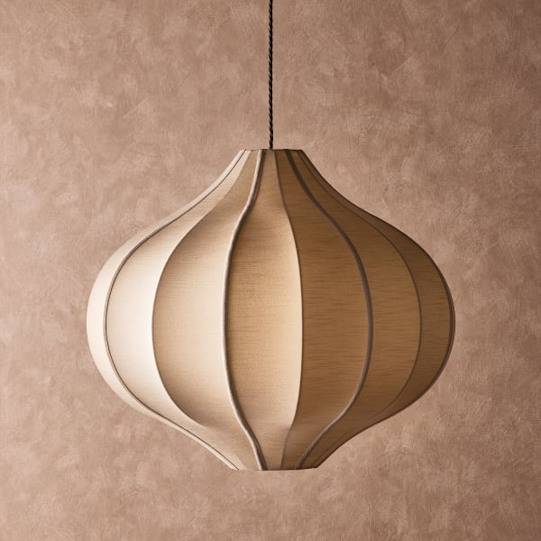 Pooky - Onion Space Pendant Light Shade - Large - Sand Raw Silk