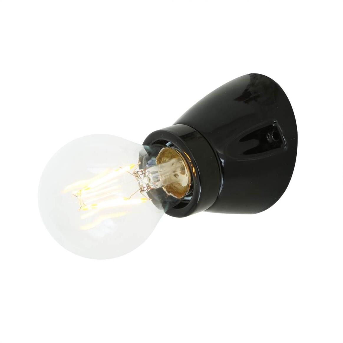 Mullan - Baltimore Ceramic Wall Light 7.5cm IP20 - Black Finish