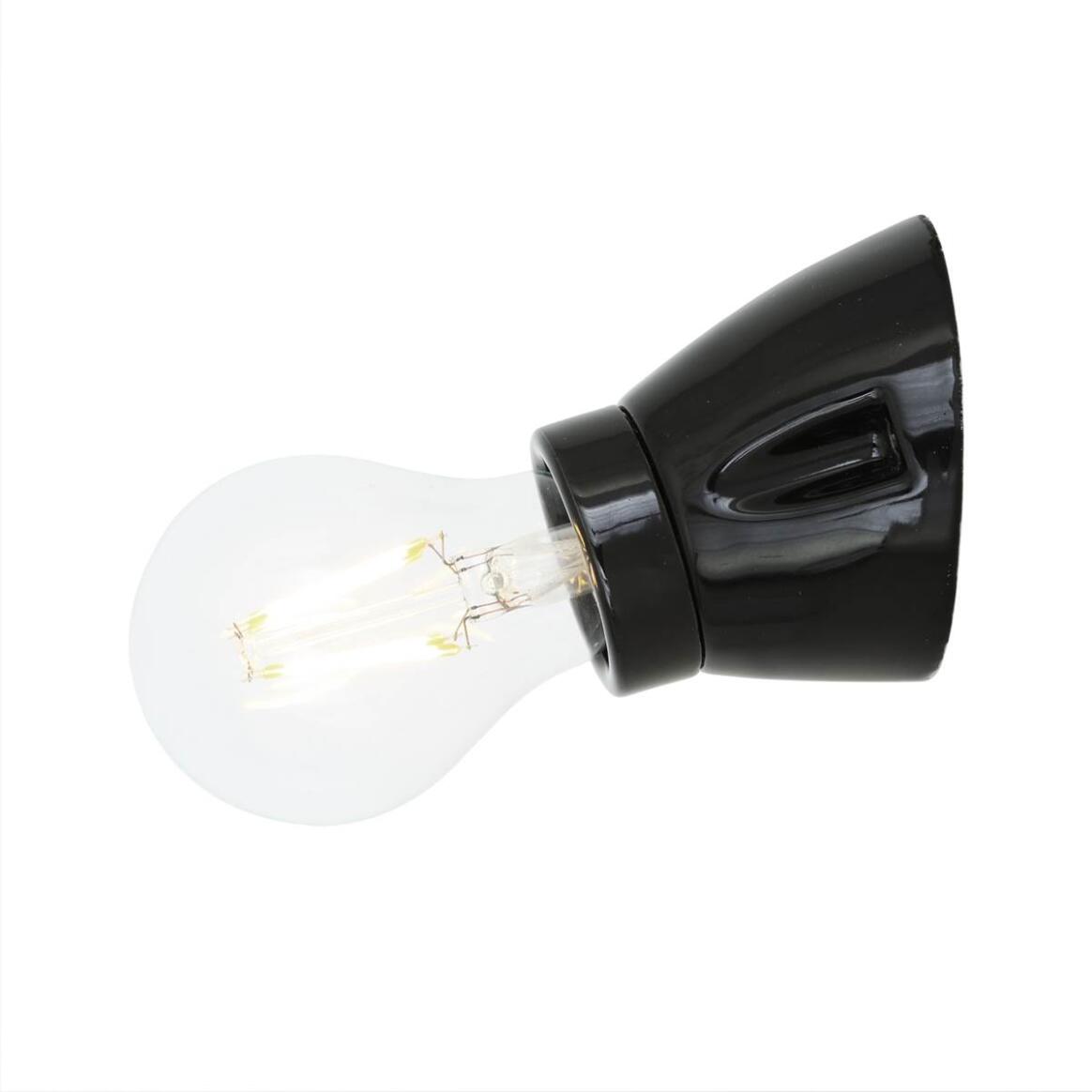 Mullan - Baltimore Ceramic Wall Light 7.5cm IP20 - Black Finish