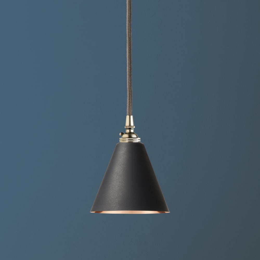 Pooky - Stanlette Pendant Shade - Ash Black - Copper Interior
