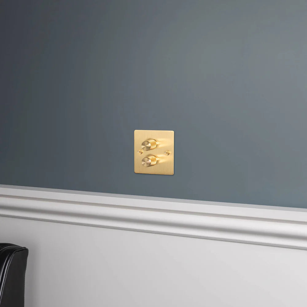 Buster & Punch 2G Dimmer - 120W - Cross - Brass Plate - Brass Screws