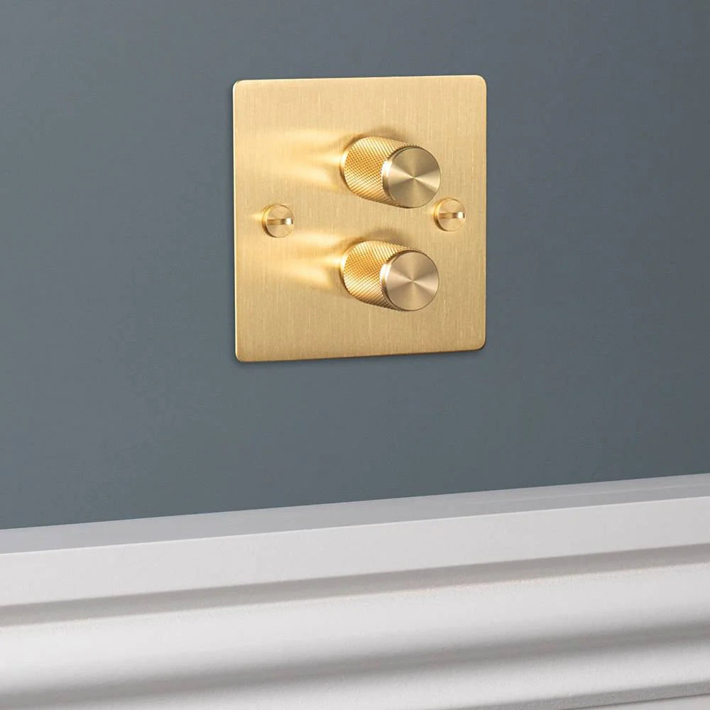 Buster & Punch 2G Dimmer - 120W - Cross - Brass Plate - Brass Screws