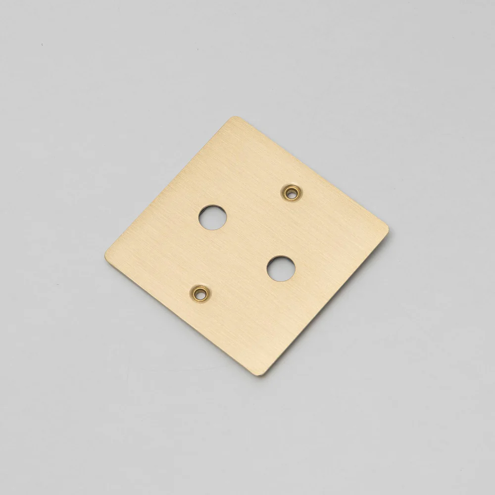 Buster & Punch - 1G Wall Plate For 2 Dimmers Only - Brass Finish