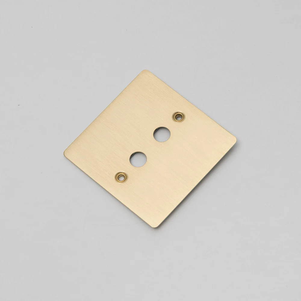 Buster & Punch - 1G Wall Plate For 2 Toggles Only - Brass Finish