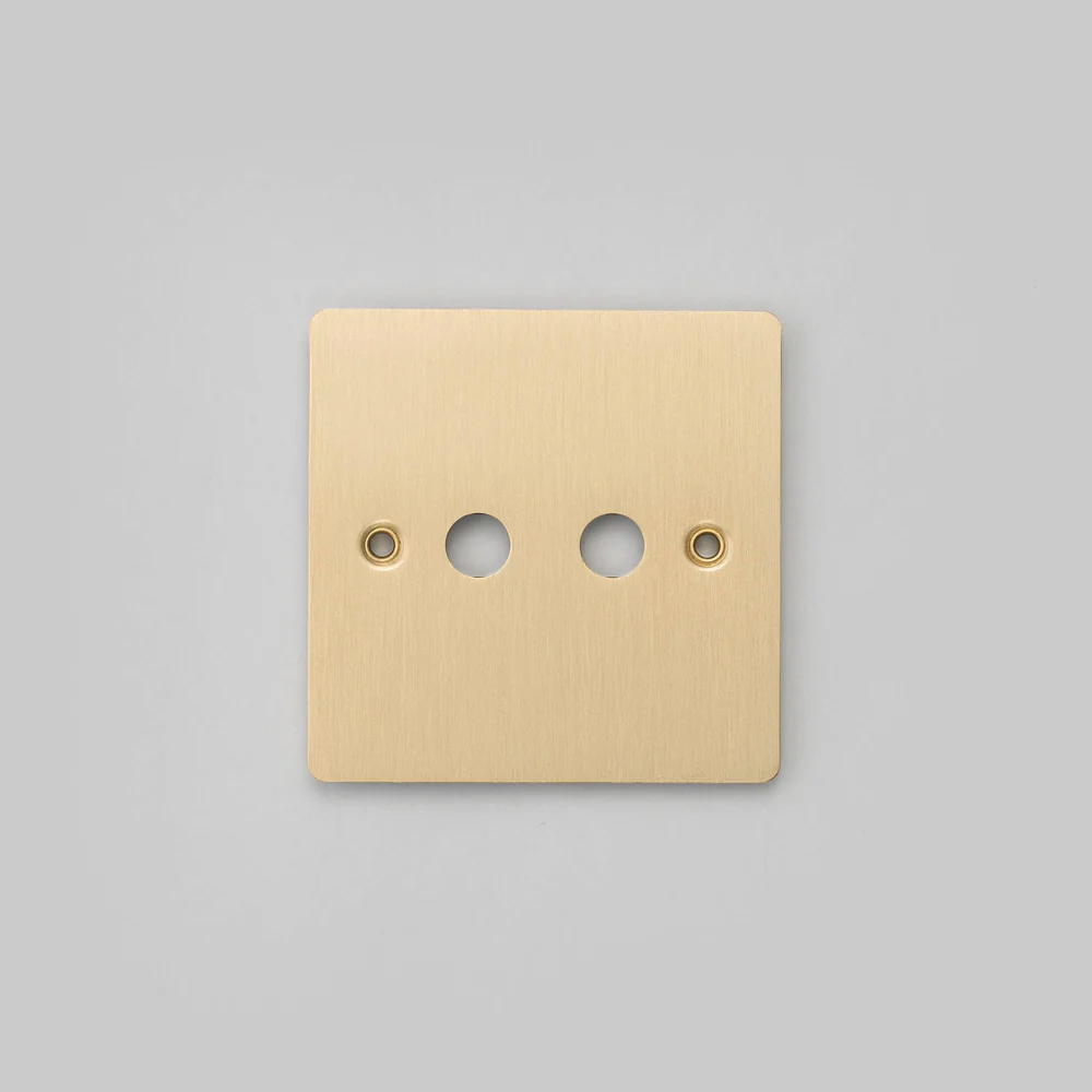 Buster & Punch - 1G Wall Plate For 2 Toggles Only - Brass Finish