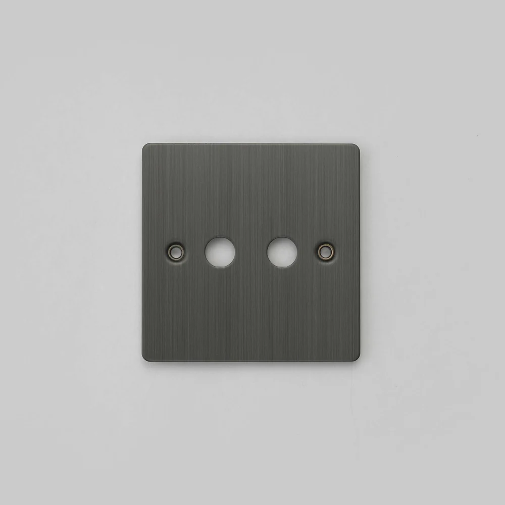 Buster & Punch - 1G Wall Plate For 2 Toggles Only - Smoked Bronze Finish