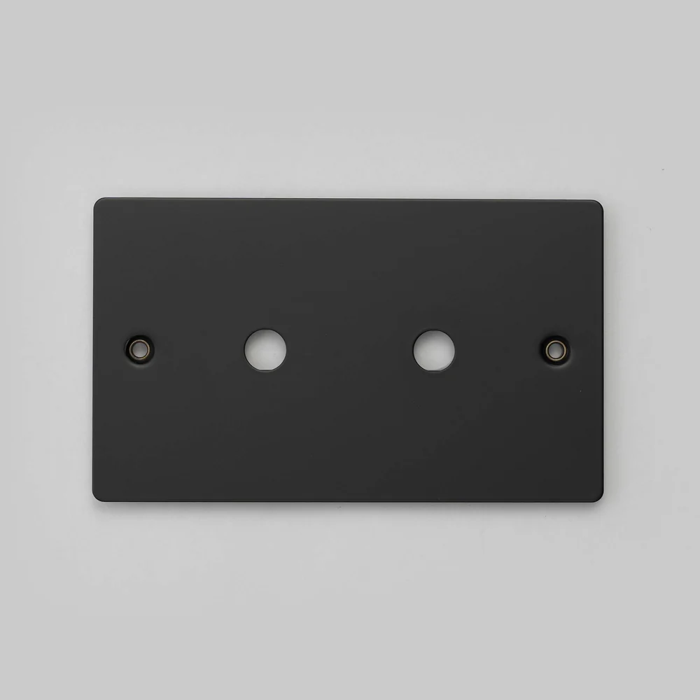 Buster & Punch - 2G Wall Plate For 2 Dimmers or Toggles - Black Finish