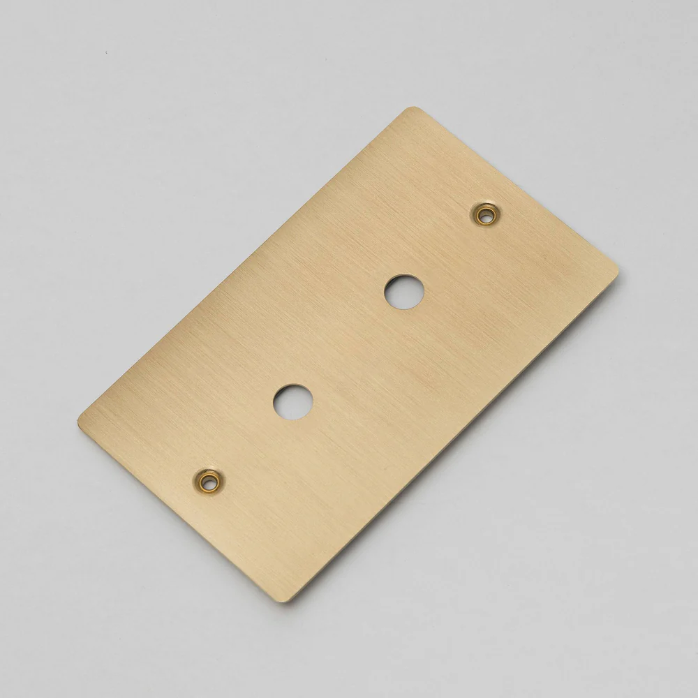 Buster & Punch - 2G Wall Plate For 2 Dimmers or Toggles - Brass Finish