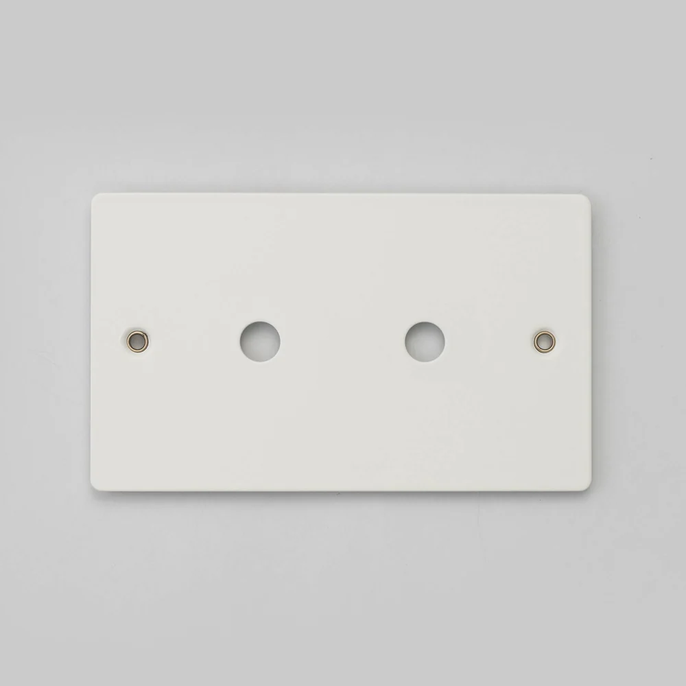 Buster & Punch - 2G Wall Plate For 2 Dimmers or Toggles - White Finish