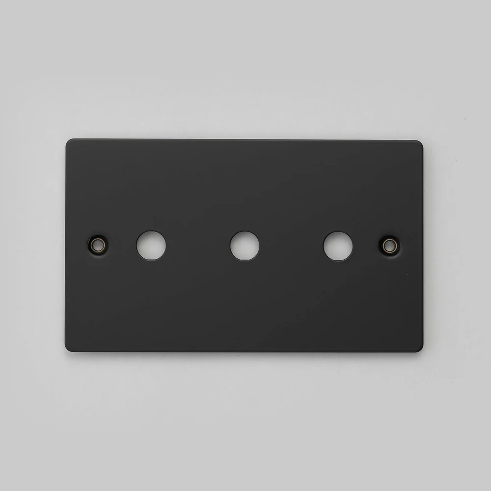 Buster & Punch - 2G Wall Plate For 3 Dimmers or Toggles - Black Finish