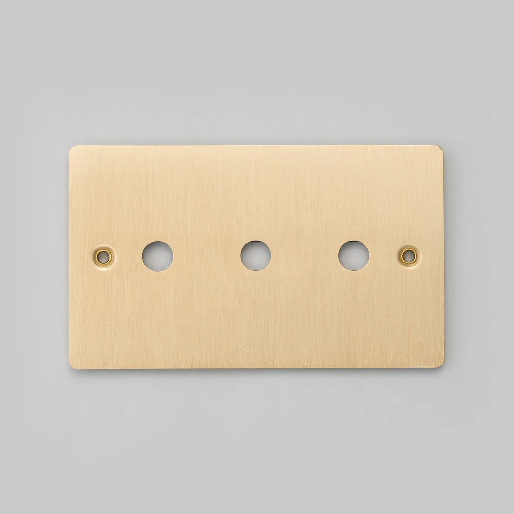 Buster & Punch - 2G Wall Plate For 3 Dimmers or Toggles - Brass Finish