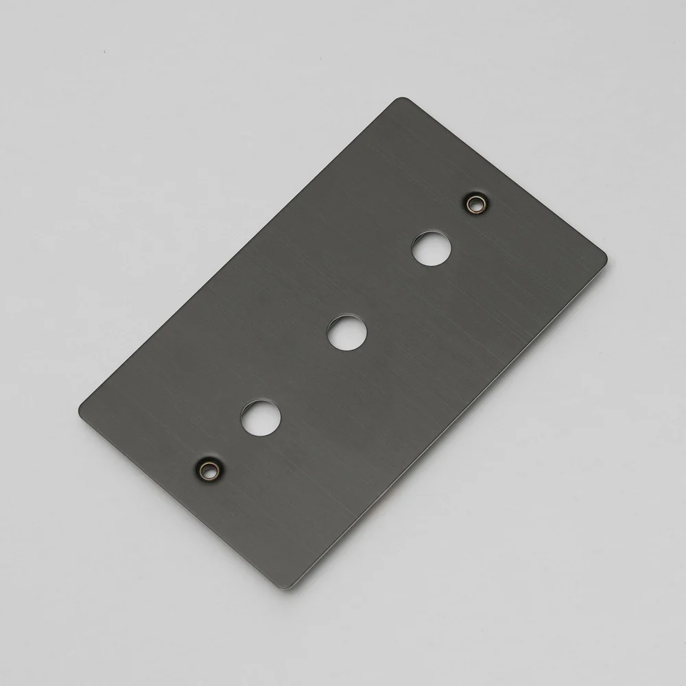 Buster & Punch - 2G Wall Plate For 3 Dimmers or Toggles - Smoked Bronze Finish