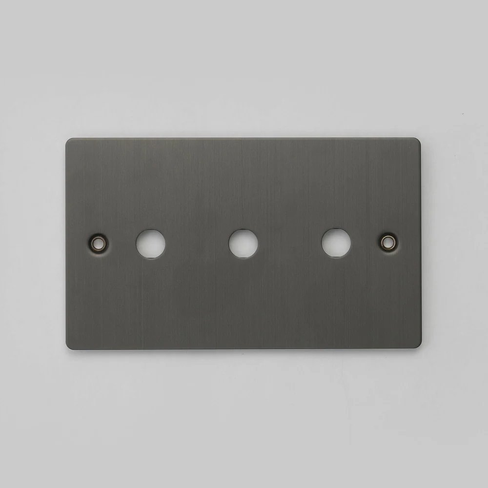 Buster & Punch - 2G Wall Plate For 3 Dimmers or Toggles - Smoked Bronze Finish