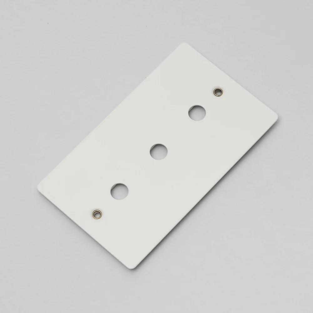 Buster & Punch - 2G Wall Plate For 3 Dimmers or Toggles - White Finish