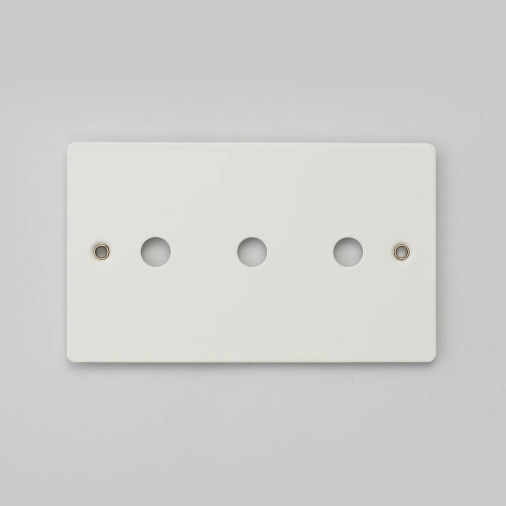 Buster & Punch - 2G Wall Plate For 3 Dimmers or Toggles - White Finish
