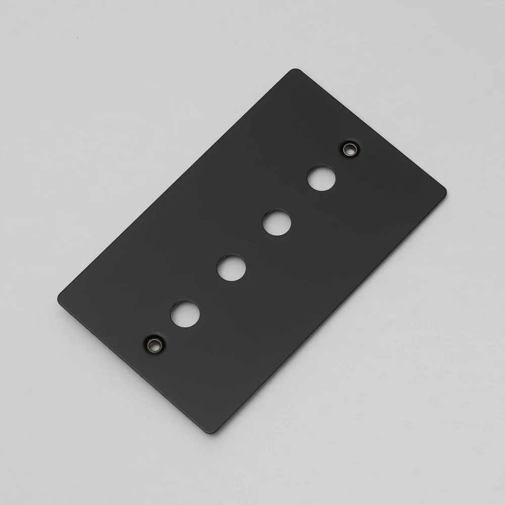 Buster & Punch - 2G Wall Plate For 4 Dimmers or Toggles - Black Finish