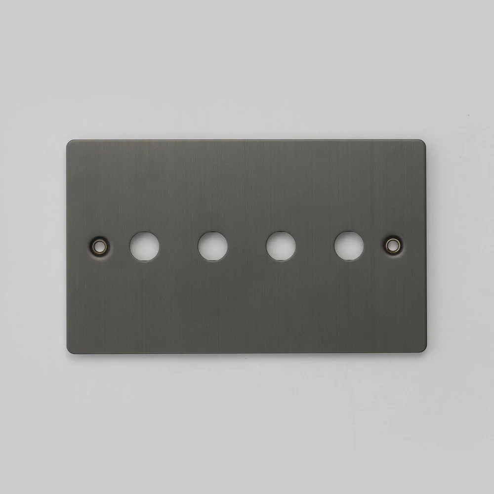 Buster & Punch - 2G Wall Plate For 4 Dimmers or Toggles - Smoked Bronze Finish