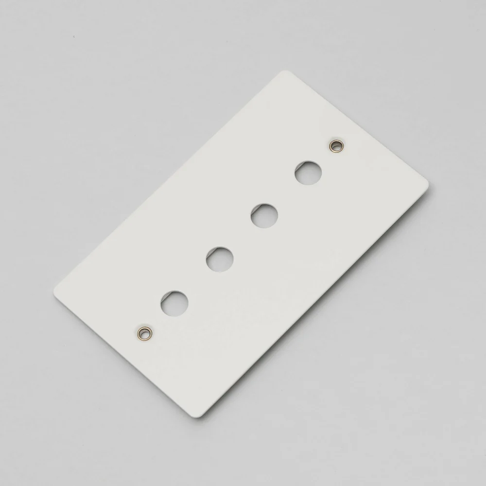 Buster & Punch - 2G Wall Plate For 4 Dimmers or Toggles - White Finish