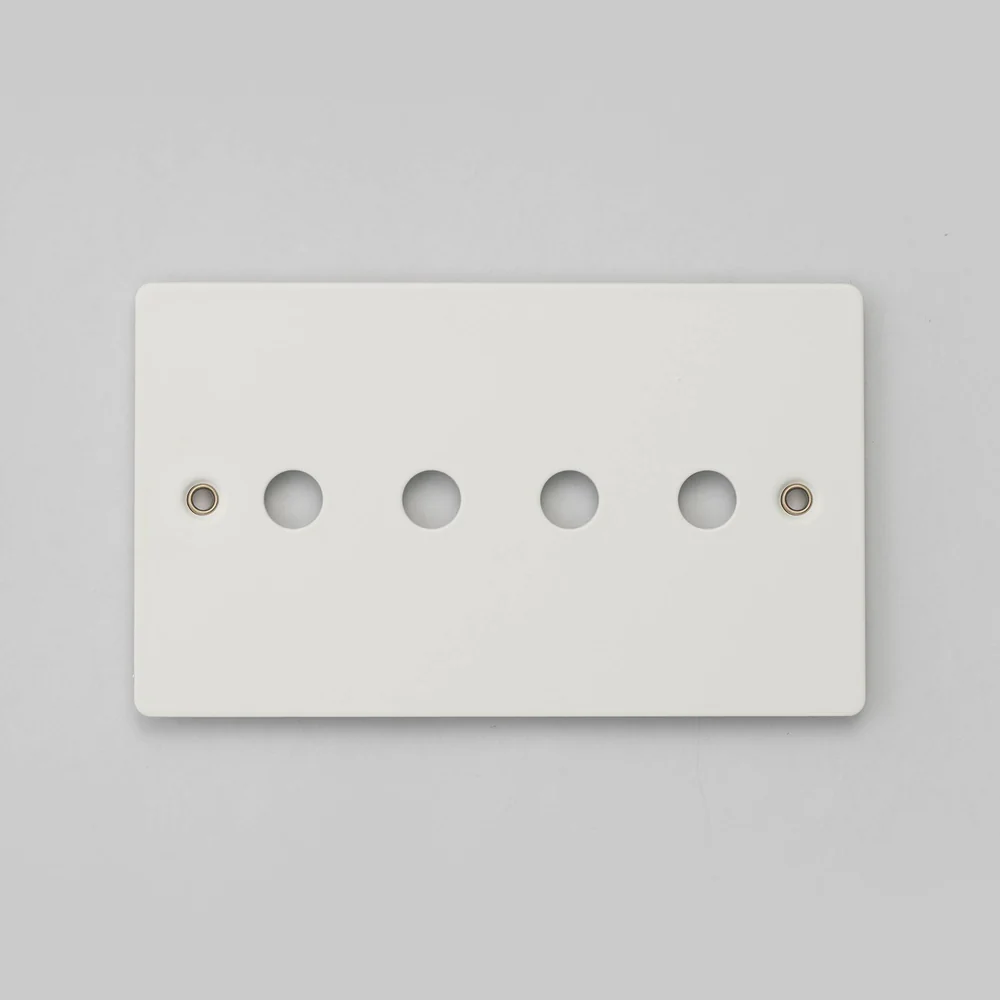 Buster & Punch - 2G Wall Plate For 4 Dimmers or Toggles - White Finish