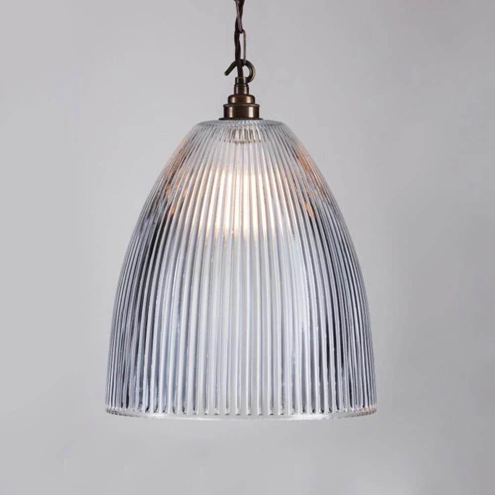 Old School Electric Elongated Prismatic Pendant Light - Large - Polished Brass