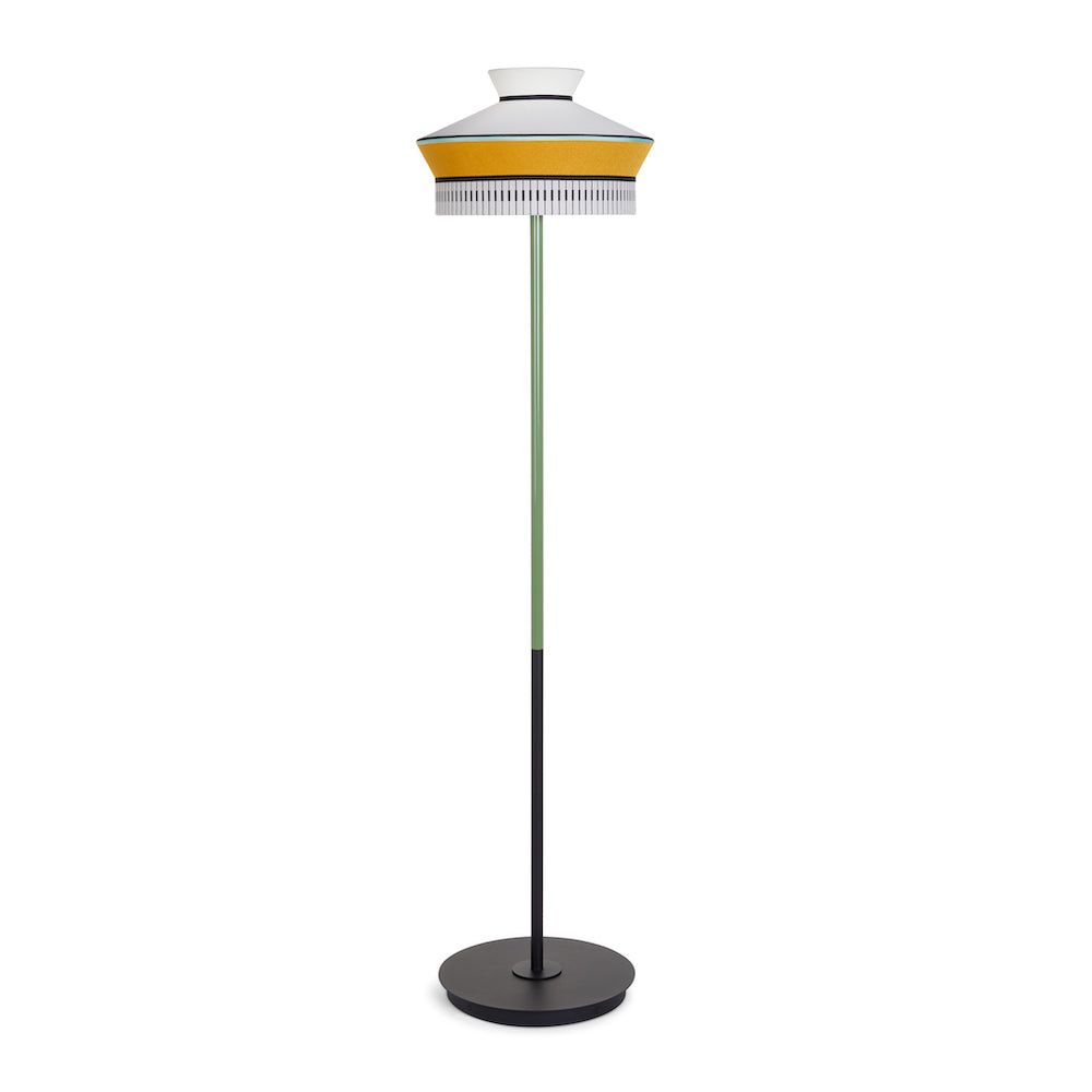 Contardi Lighting Calypso FL Floor Stand Lamp - Martinique - Reseda Green Lacquered Finish - Yellow