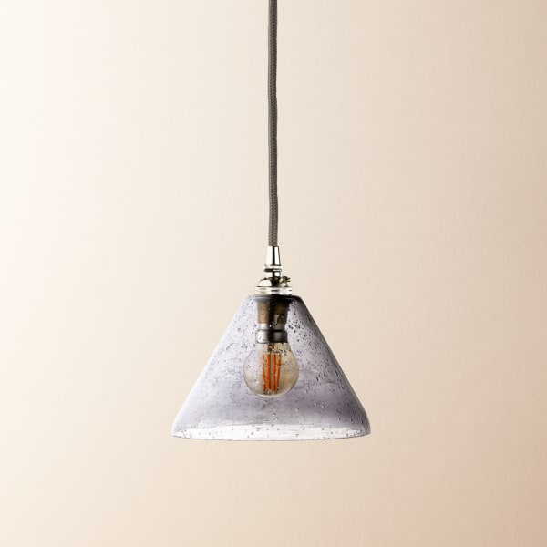 Pooky - Hazelette Pendant Light Shade - Grey Bubble Glass