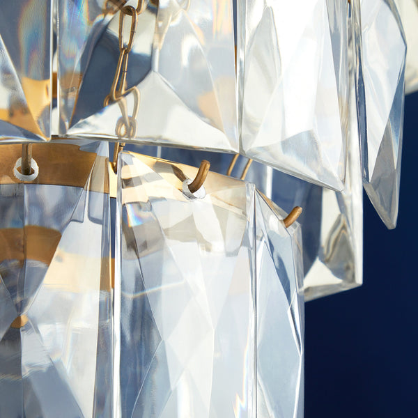 Pooky - Three Tiered Conchita Chandelier - Prismatic Glass And Brass