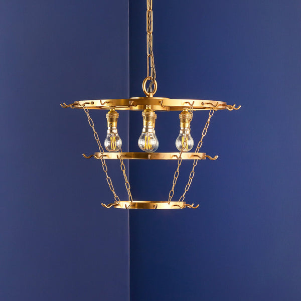 Pooky - Three Tiered Conchita Chandelier - Prismatic Glass And Brass