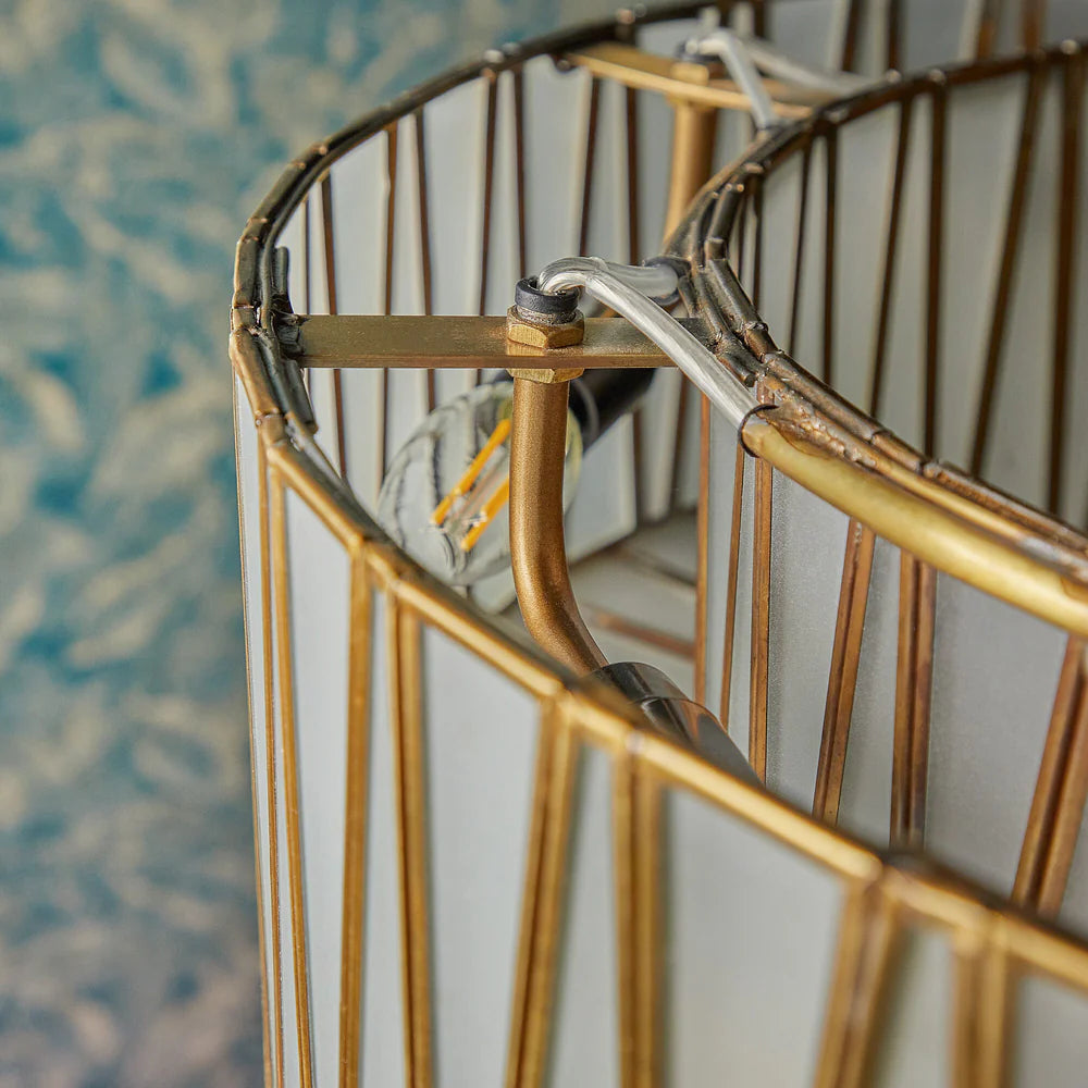 Pooky Shard Chandelier in Brass and Frosted Glass