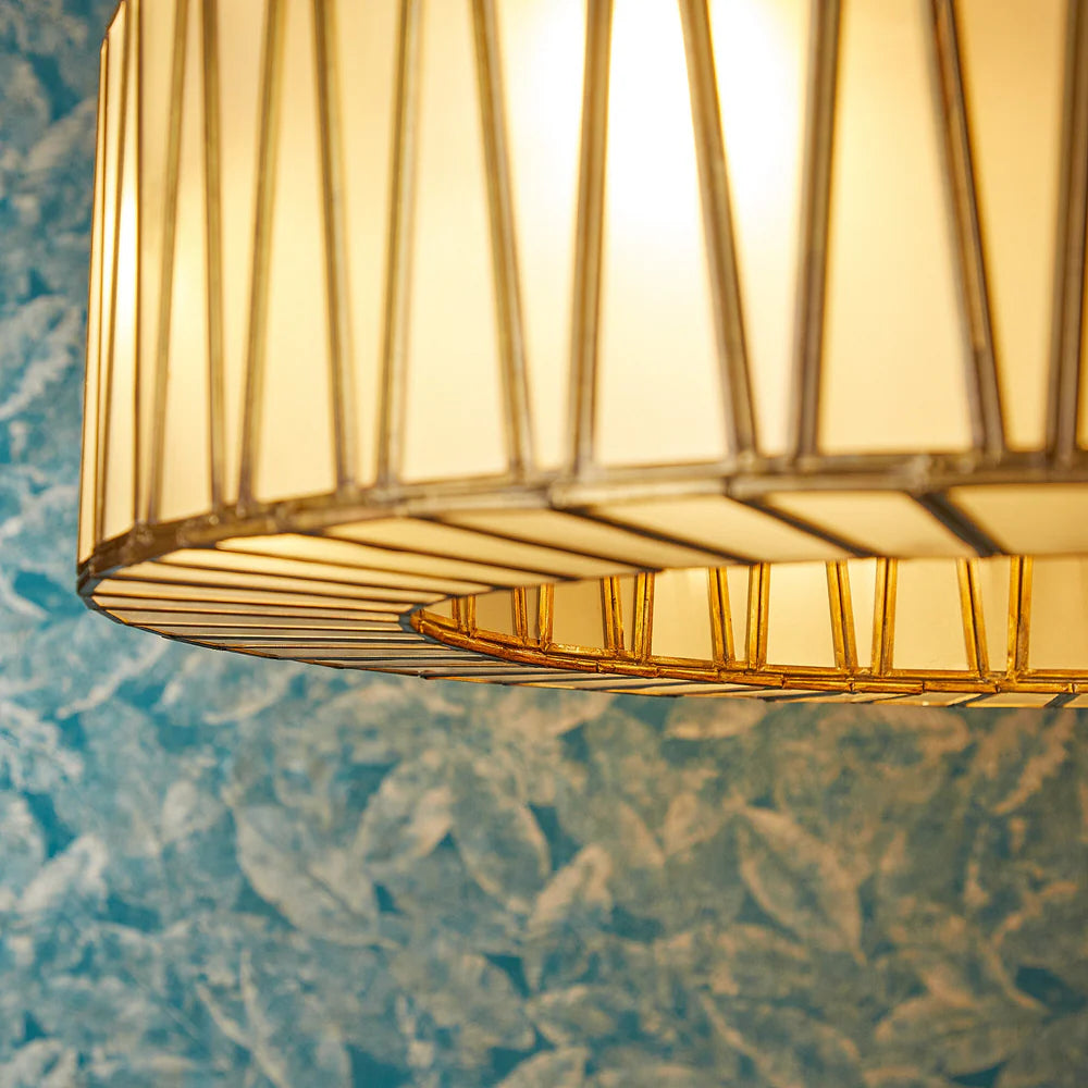 Pooky Shard Chandelier in Brass and Frosted Glass