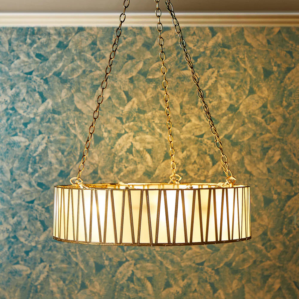 Pooky Shard Chandelier in Brass and Frosted Glass