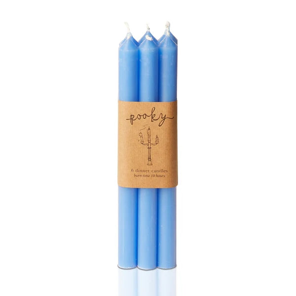 Pooky - Dusky Dinner Candle - French Blue - Pack of 6