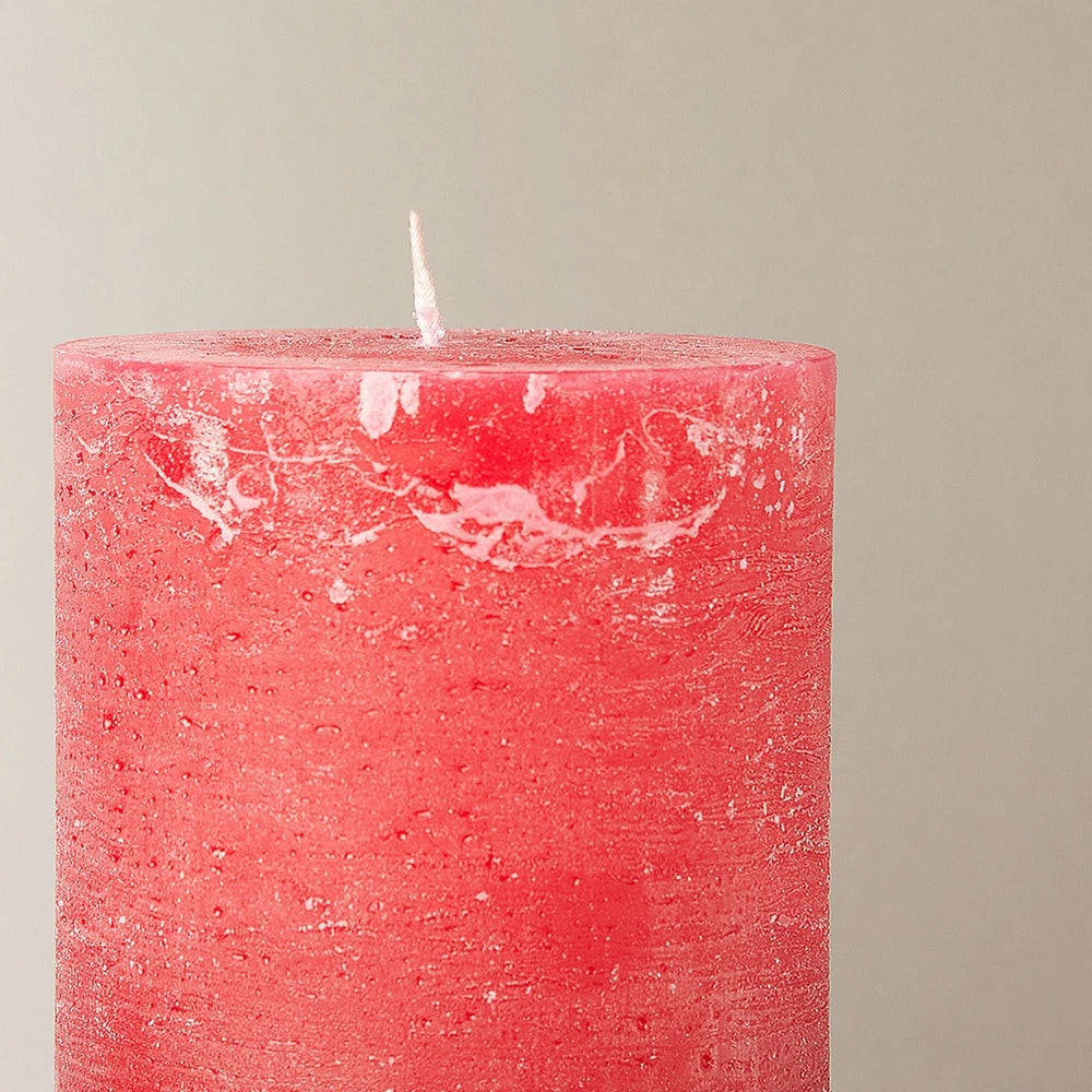 Pooky - Larger Ferris Pillar Candle - Warm Red
